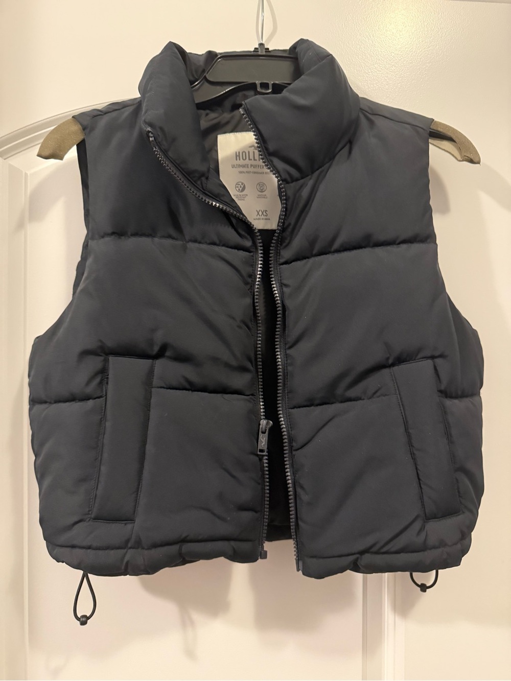 Hollister Black Puffer Vest - XXS